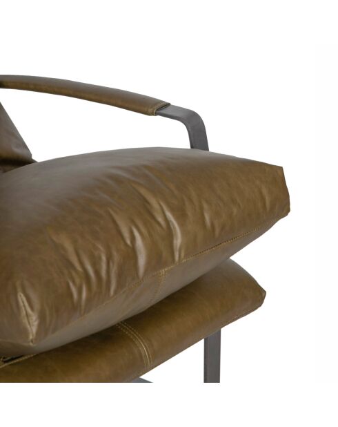 Fauteuil cuir olive vert Damo vert - 64 x 94 x 91 cm