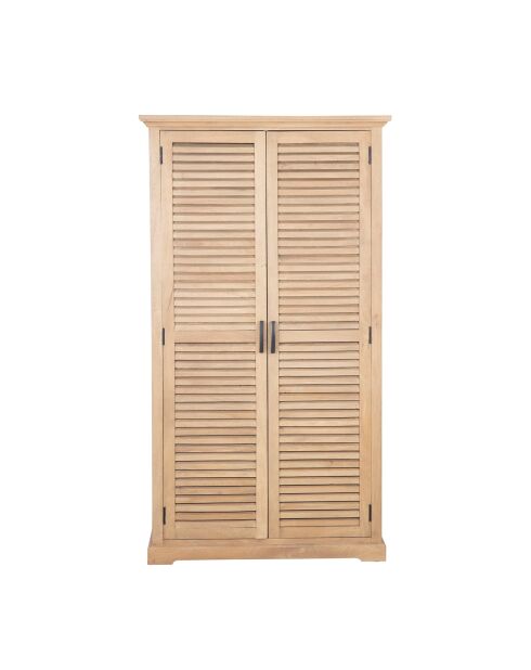 Armoire à 2 portes bois de manguier Paran II nature - 100 x 40 x 180 cm
