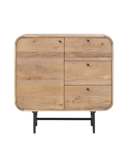 Buffet 1 porte + 3 tiroirs Mango Maidi beige - 80 x 40 x 80 cm