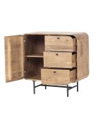 Buffet 1 porte + 3 tiroirs Mango Maidi beige - 80 x 40 x 80 cm