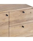 Buffet 1 porte + 3 tiroirs Mango Maidi beige - 80 x 40 x 80 cm