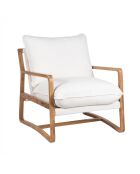 Fauteuil tissu bouclette blanc Lucca blanc - 76 x 89 x 76 cm