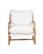 Fauteuil tissu bouclette blanc Lucca blanc - 76 x 89 x 76 cm