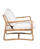 Fauteuil tissu bouclette blanc Lucca blanc - 76 x 89 x 76 cm