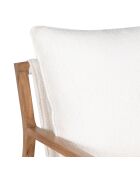Fauteuil tissu bouclette blanc Lucca blanc - 76 x 89 x 76 cm