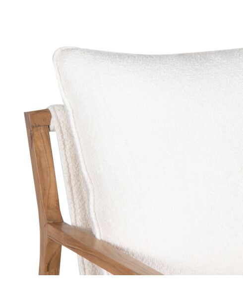 Fauteuil tissu bouclette blanc Lucca blanc - 76 x 89 x 76 cm