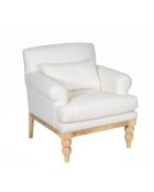 Fauteuil tissu bouclette blanc Teddy beige - 94 x 84 x 93 cm