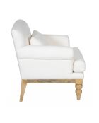 Fauteuil tissu bouclette blanc Teddy beige - 94 x 84 x 93 cm