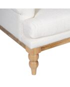 Fauteuil tissu bouclette blanc Teddy beige - 94 x 84 x 93 cm