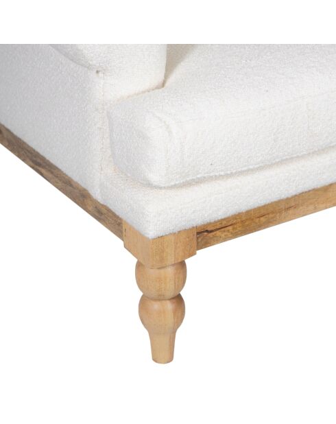 Fauteuil tissu bouclette blanc Teddy beige - 94 x 84 x 93 cm