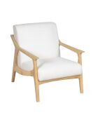 Fauteuil tissu bouclette blanc Jade blanc - 66 x 88 x 81 cm