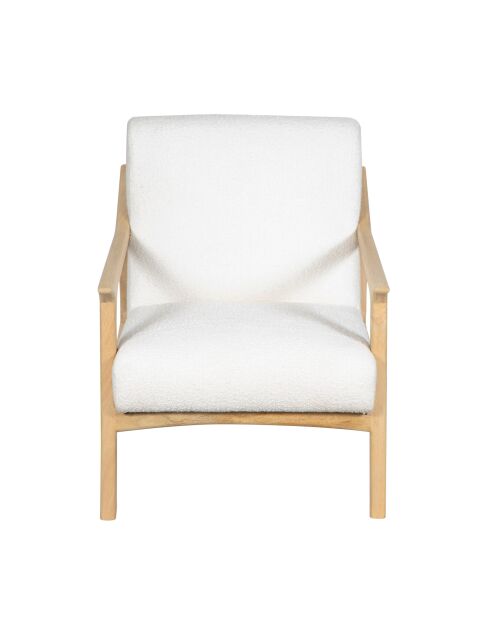 Fauteuil tissu bouclette blanc Jade blanc - 66 x 88 x 81 cm
