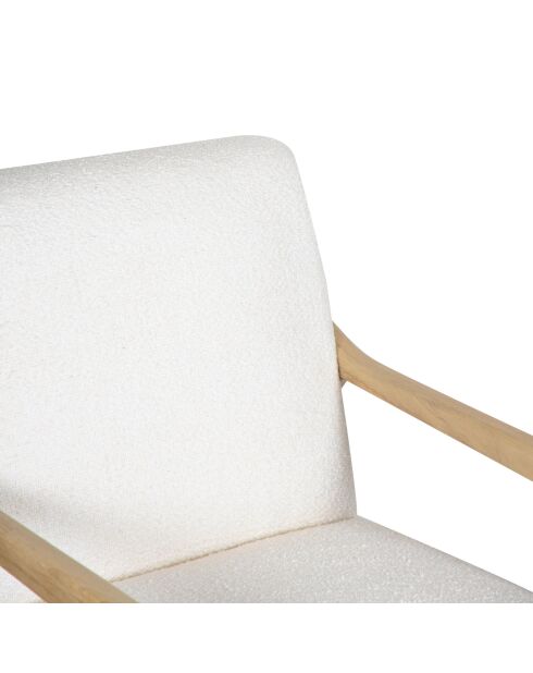 Fauteuil tissu bouclette blanc Jade blanc - 66 x 88 x 81 cm