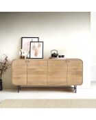 Buffet Mango Maidi con 4 puertas, color beige, 170 x 40 x 80 cm