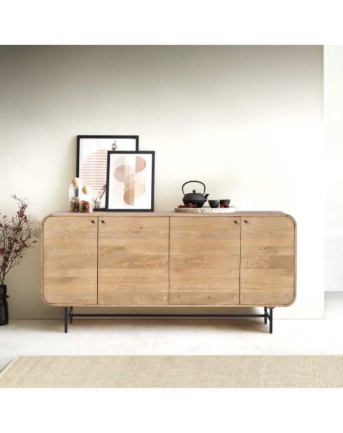 Buffet 4 Portes Mango Maidi beige - 170 x 40 x 80 cm