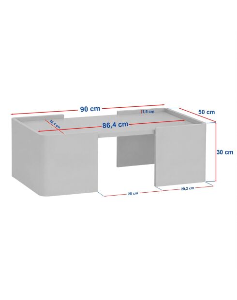 Gusto Milano salontafel in notenhout - 90x30x50 cm