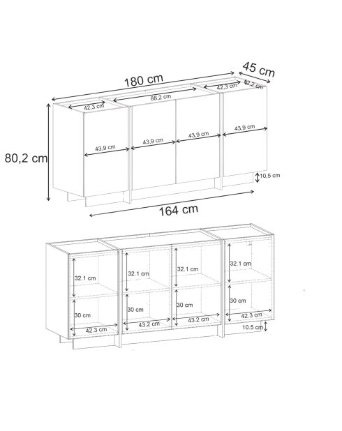 Dorma Konsole Pusula Eiche - 180x80x45 cm