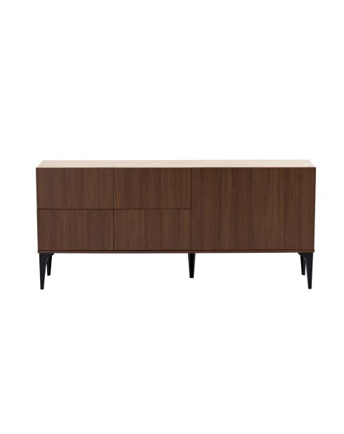 Consola Aethel Travertine/Nile Walnut - 180x80x40 cm