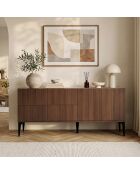 Consola Aethel Travertine/Nile Walnut - 180x80x40 cm