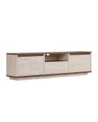 Sentinel TV-Ständer aus Travertine/Mailand-Nussbaumholz, 160 x 42 x 30 cm