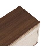 Sentinel TV-Ständer aus Travertine/Mailand-Nussbaumholz, 160 x 42 x 30 cm