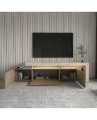 Porta TV Beliz travertin/rovere caldo - 192x53x37 cm