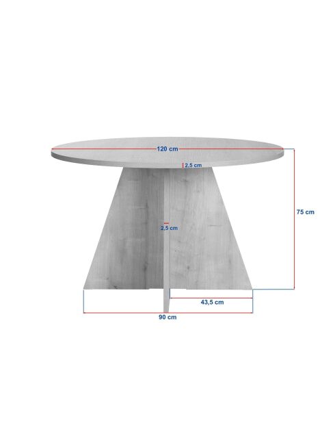 Tavolo da pranzo Virella Pusula in rovere - 120x75x120 cm