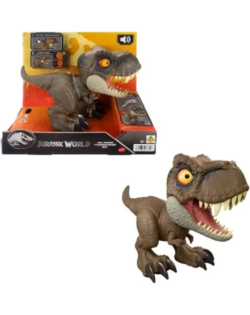 Fisher-Price Jurassic World - Statuetta interattiva a forma di tirannosauro, 24 cm, multicolore, 4 anni +