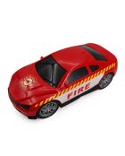 ¡Set de helicóptero y coche de policía con luces parpadeantes y efectos de sonido de City Heroes! en una escala de 1:14 en color rojo para mayores de 4 años
