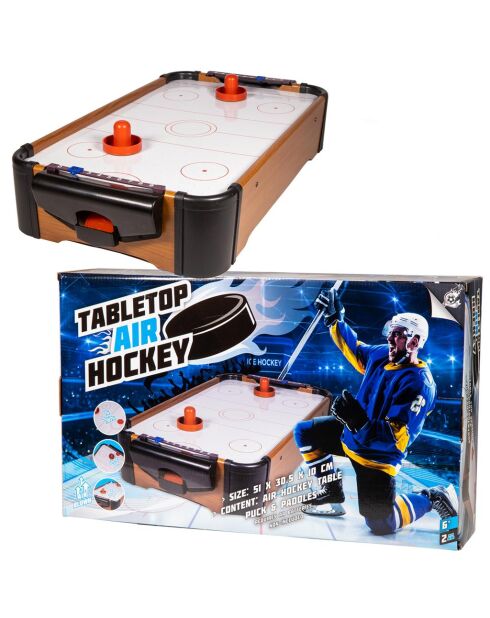 Table De Air Hockey blanc et marron - 51x31x10 Cm 6 ans +
