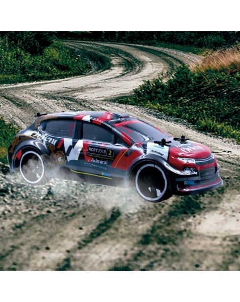 Coche de rally extremo RC rojo negro 1:16, 2.4 GHz - 28 cm x 11 cm x 14 cm 4 años o más