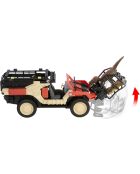 Vehículo de control remoto Matchbox Jurassic World Dino Hunter, coche a batería con mando a distancia y figura de dinosaurio, 46 cm, multicolor, 6 años o más