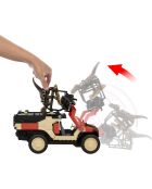 Vehículo de control remoto Matchbox Jurassic World Dino Hunter, coche a batería con mando a distancia y figura de dinosaurio, 46 cm, multicolor, 6 años o más