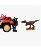 Vehículo de control remoto Matchbox Jurassic World Dino Hunter, coche a batería con mando a distancia y figura de dinosaurio, 46 cm, multicolor, 6 años o más
