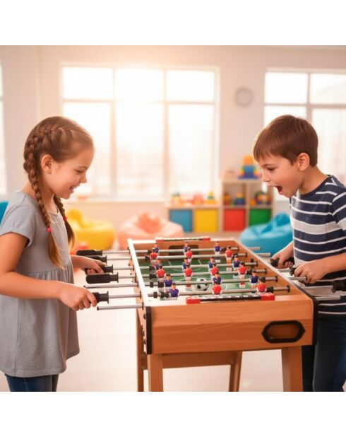 Babyfoot Équipé de 18 joueurs et de 2 balles pour jouer immédiatement multicolores - 69 x 36,5 x 65 cm 6 ans +
