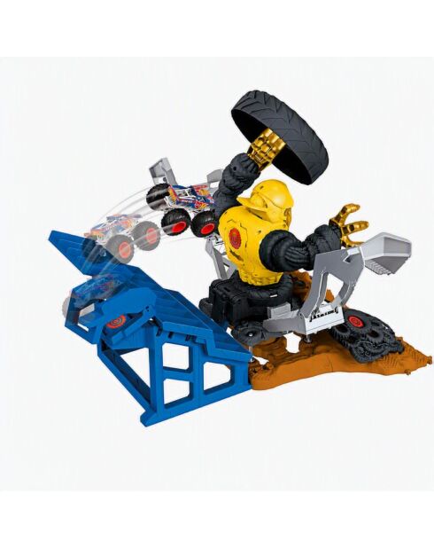 Monster Trucks Arena Smashers Combat Mega-Wrex vs Gorzilla Coffret avec véhicule Mega-Wrex inclus 2 Voitures multicolores 4 ans +