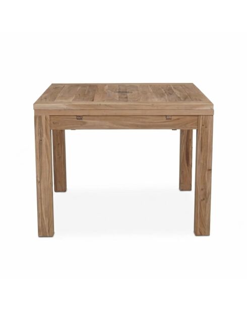 Grote langwerpige vierkante eettafel in Acacia Gordon bruin massief hout - 130 x 130 x 78 cm