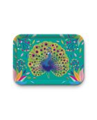 Plateau rectangulaire kraft L mat paon paon pidou multicolore - 30 x 40 cm
