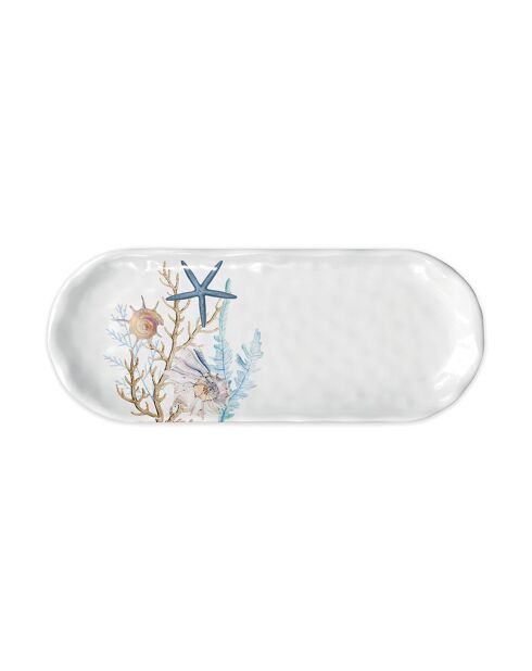 Plat long en mélamine ocean tide multicolore - 16 x 40 cm