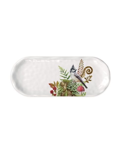 Plat long en mélamine moss & oak multicolore - 16 x 40 cm
