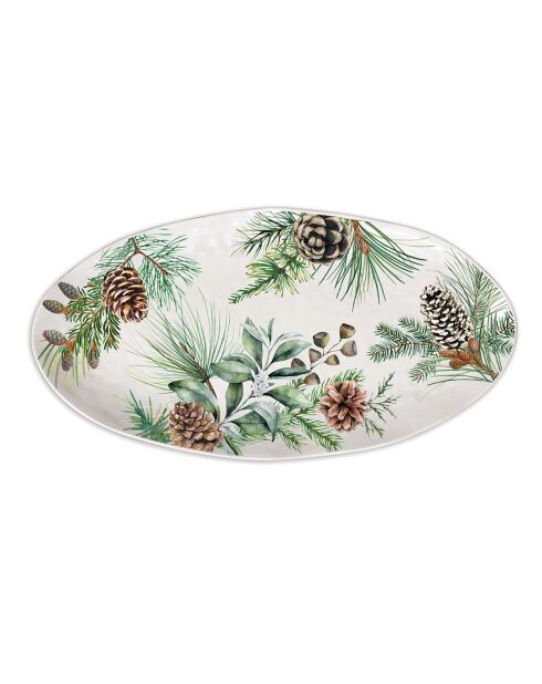 Plat ovale en mélamine white spruce multicolore - 25,5 x 48 cm