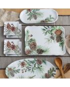 Piatto ovale in melamina multicolore in abete bianco - 25,5 x 48 cm