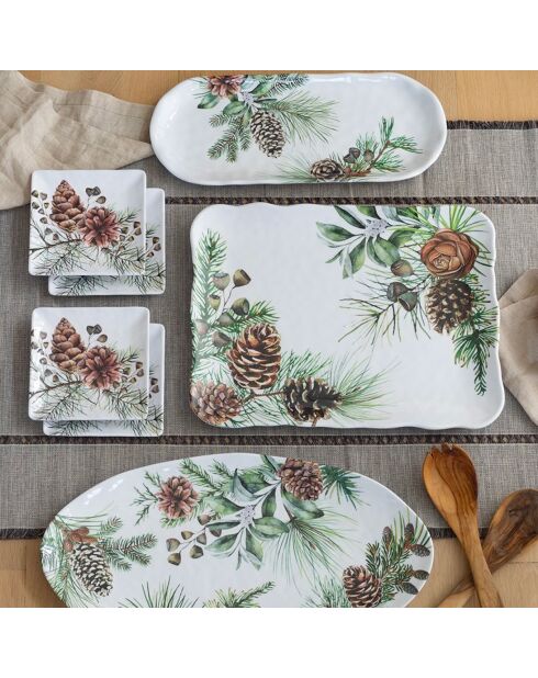Plat ovale en mélamine white spruce multicolore - 25,5 x 48 cm