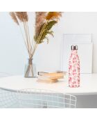 Veelkleurige geïsoleerde fles met aquarelrozen - 500 ml