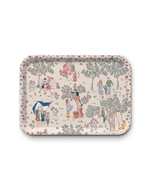 Plateau rectangulaire kraft L mat Ecole de vie multicolore - 30 x 40 cm