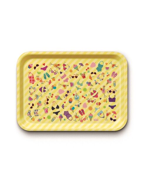 Plateau rectangulaire kraft L Bikinis multicolore - 30 x 40 cm