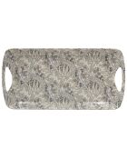 Vassoio lungo rettangolare in melamina grigio William Morris (Artichoke) - 16 x 38 cm