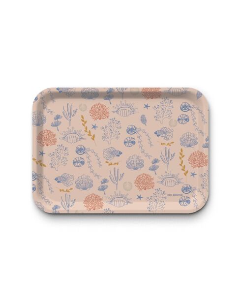 Plateau rectangulaire kraft L Sea reine multicolore - 30 x 40 cm