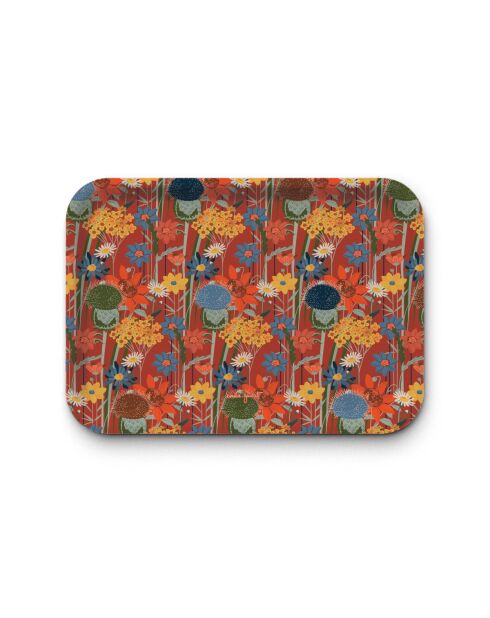Plateau rectangulaire kraft L mat Fleurs des champs multicolore - 30 x 40 cm