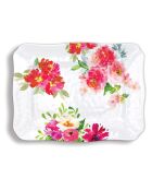 Plato rectangular hueco de melamina con confeti multicolor, 32,50 x 43 cm